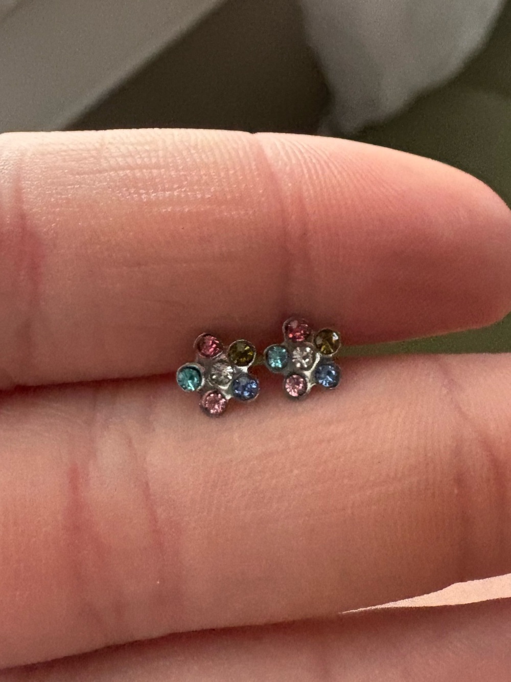 Multicolored flower earrings
